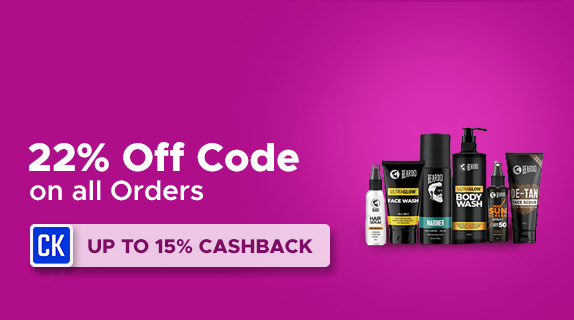 Beardo: Flat 22% Off Code + Upto 15% CashKaro Cashback on all Beardo Orders